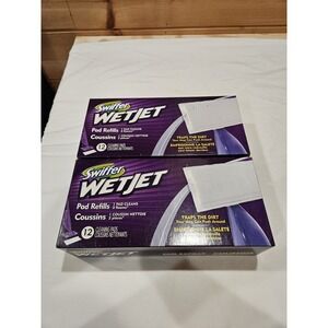 Lot of 2 Swiffer WetJet Cleaning Pad Refills 12 Pads Each Total 24 Pads New